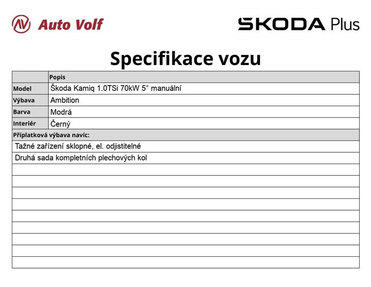 Škoda Kamiq Hatchback 1,0 l 70 kw