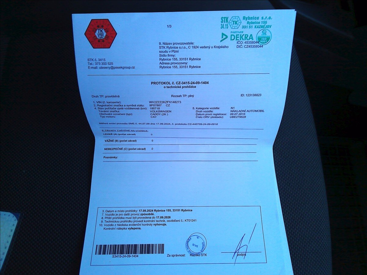 Volkswagen Caddy Kombi 1,6 l 75 kw