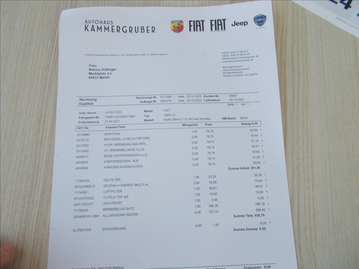 Fiat Sedici Hatchback 1,6 l 88 kw