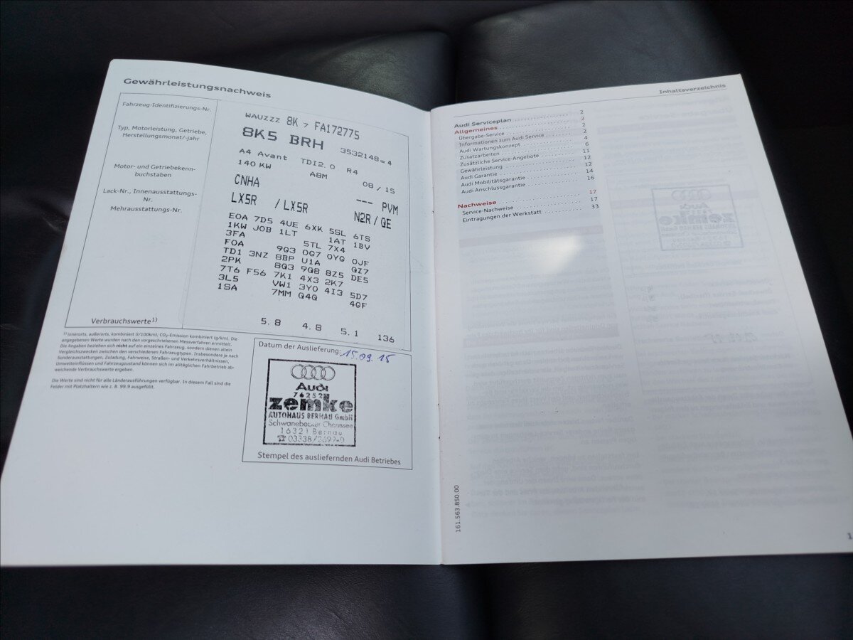 Audi A4 Kombi 2,0 l 140 kw
