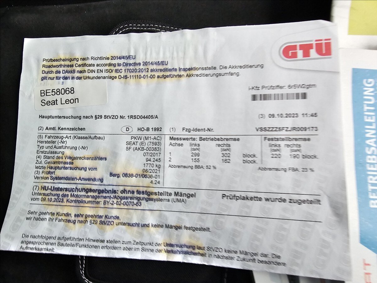 Seat Leon Hatchback 1,4 l 110 kw