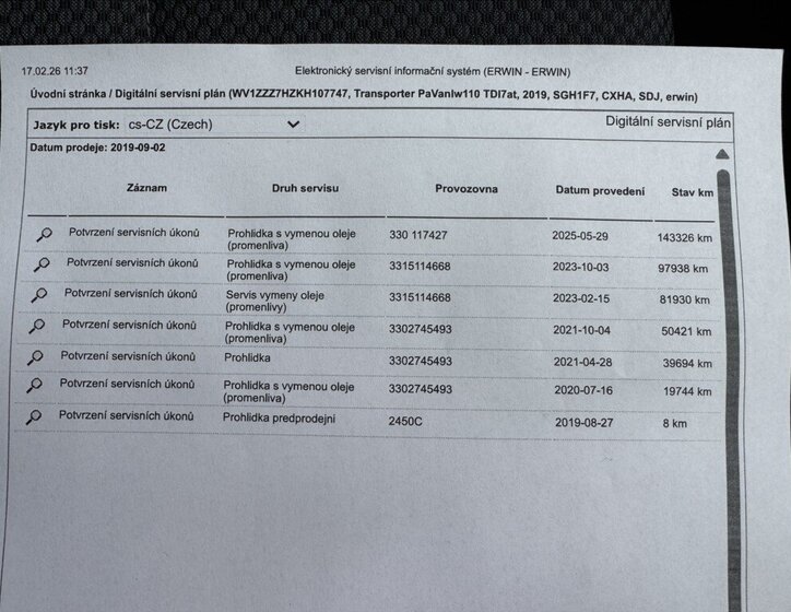 Volkswagen Transporter Skříň 2,0 l 110 kw