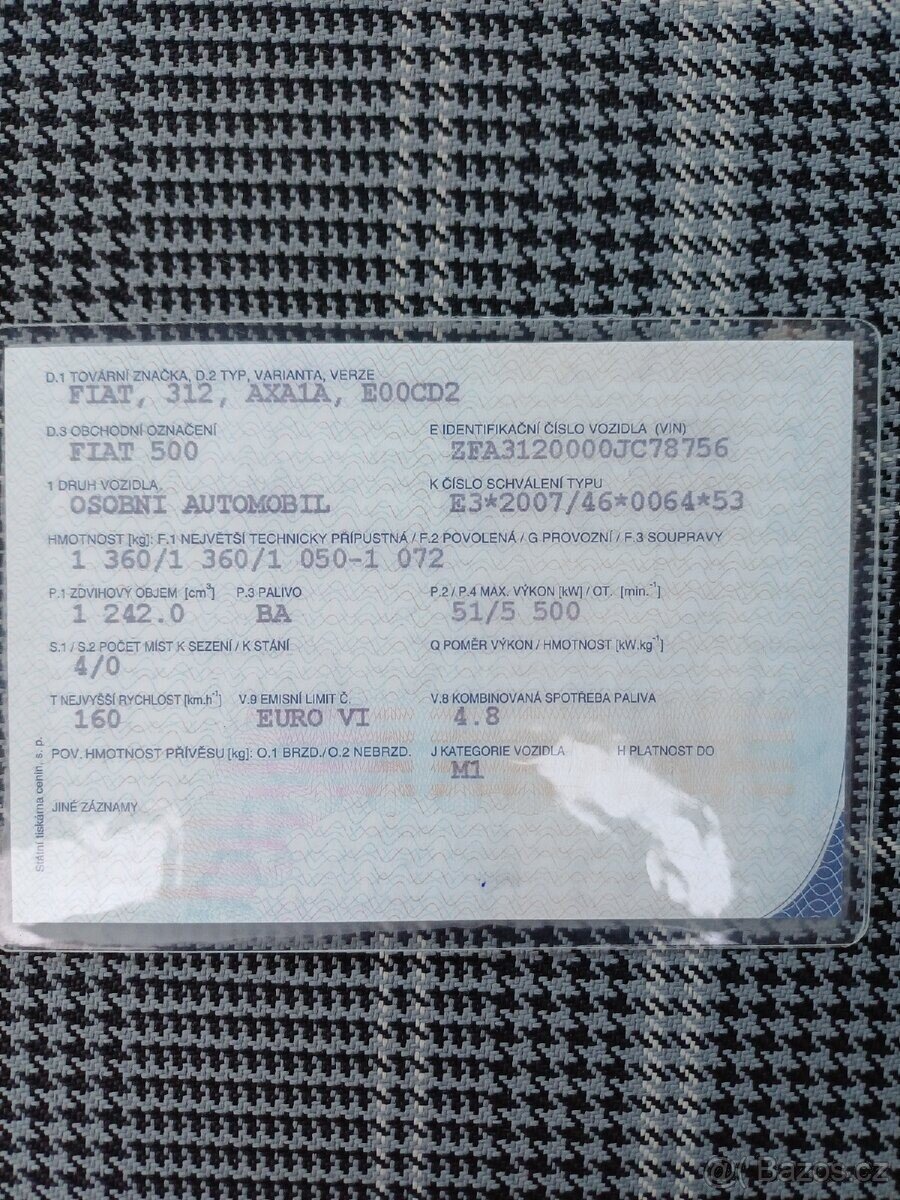 Fiat 500 Hatchback 0,0 51 kw