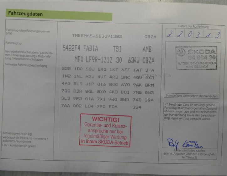 Škoda Fabia Hatchback 1,2 l 63 kw