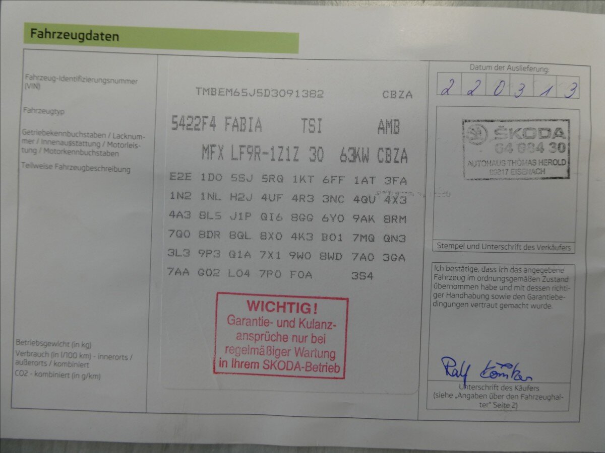 Škoda Fabia Hatchback 1,2 l 63 kw