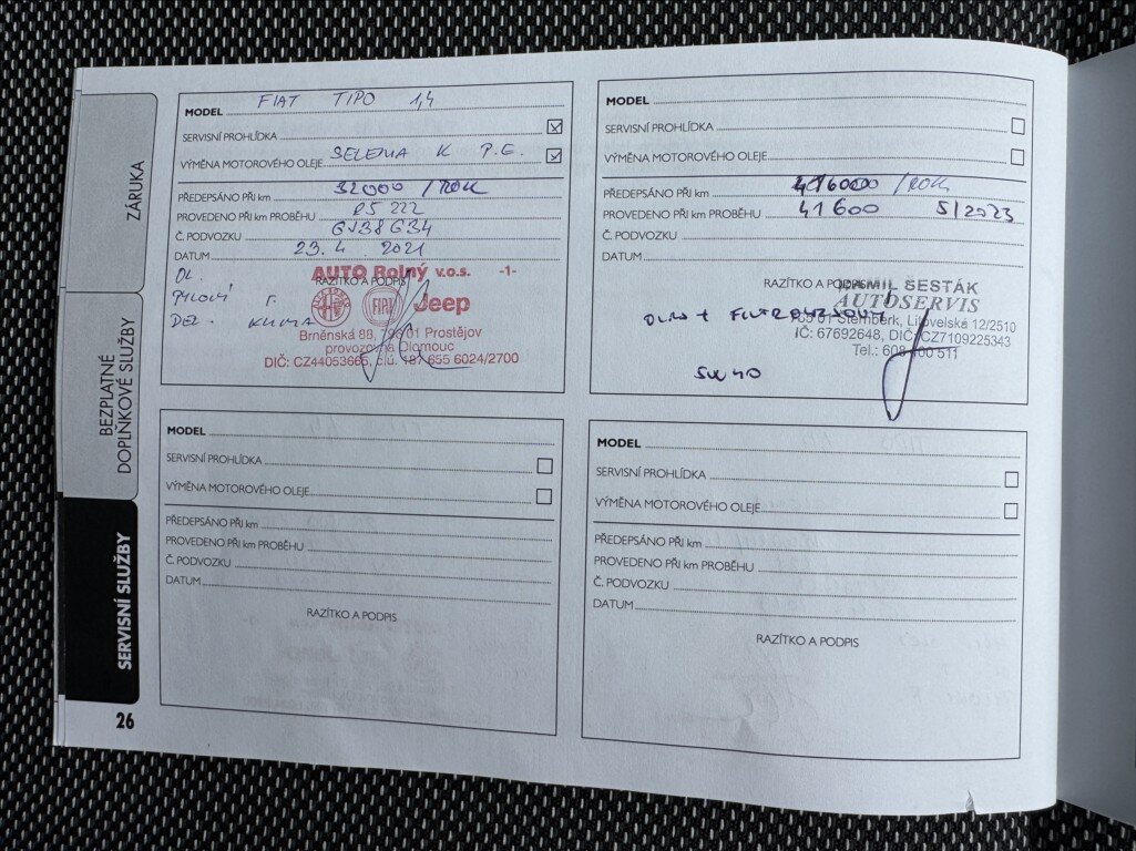 Fiat Tipo Sedan / Limuzína 1,4 l 70 kw