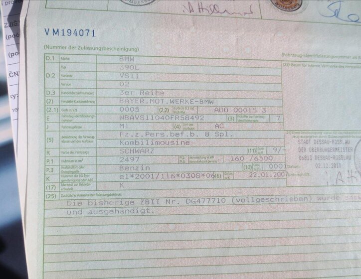 BMW Řada 3 Kombi 2,5 l 160 kw