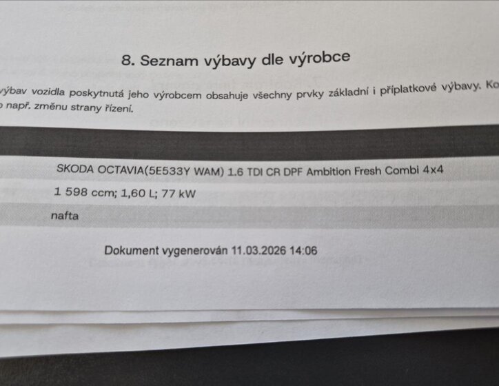 Škoda Octavia Kombi 1,6 l 77 kw