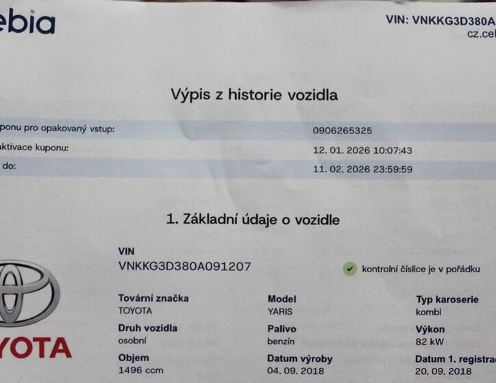 Toyota Yaris Hatchback 1,5 l 82 kw