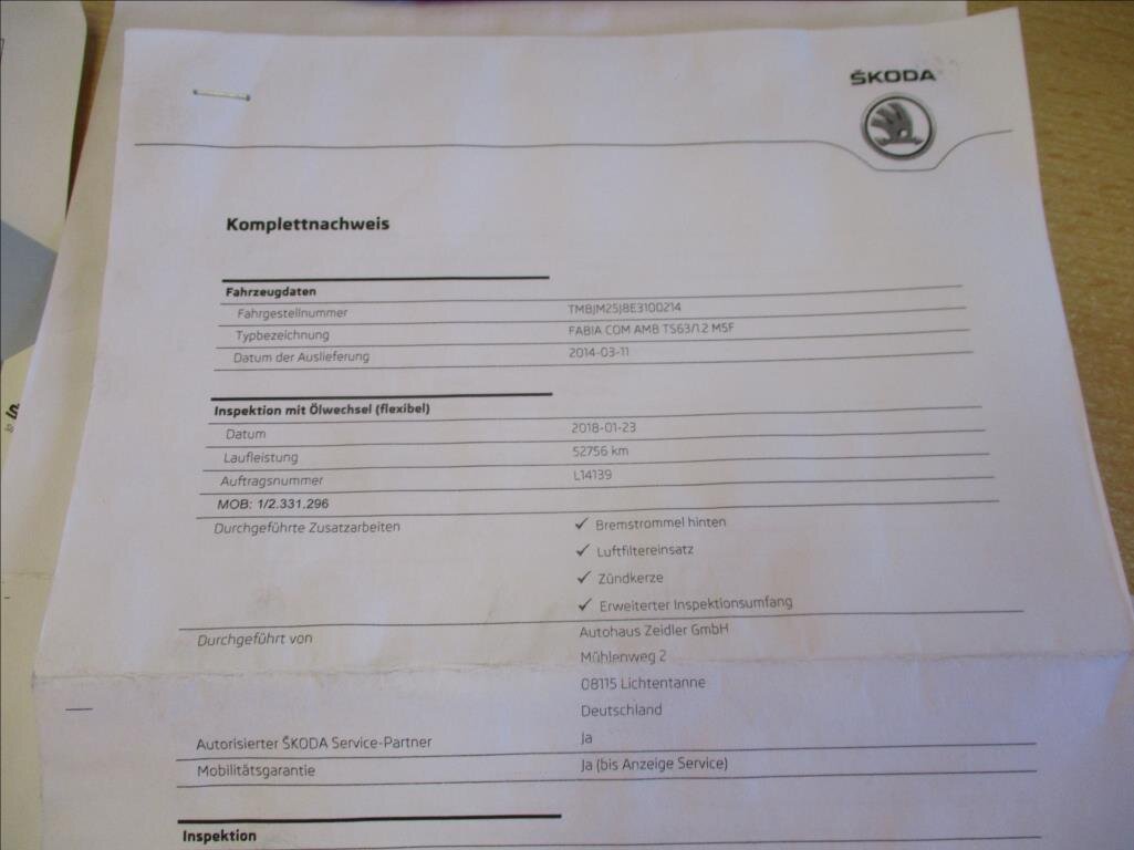 Škoda Fabia Kombi 1,2 l 63 kw