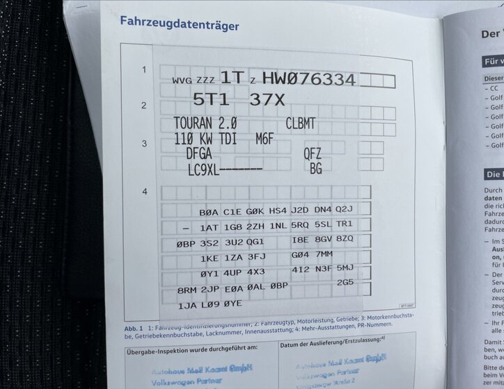 Volkswagen Touran MPV 2,0 l 110 kw