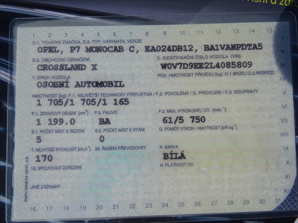 Opel Crossland X MPV 1,2 l 61 kw