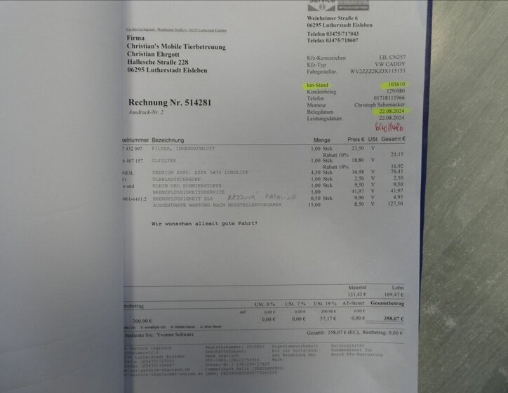 Volkswagen Caddy MPV 2,0 l 75 kw