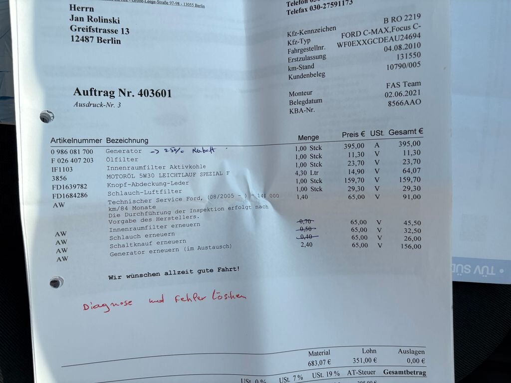 Ford C-MAX Kombi 1,8 l 92 kw