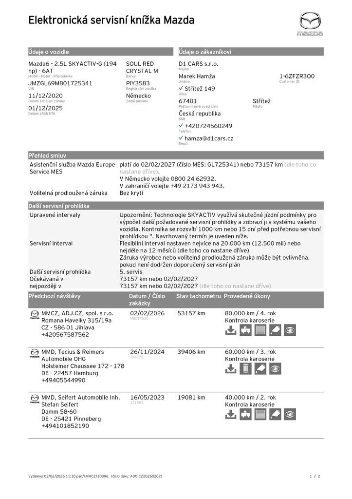 Mazda 6 Kombi 2,5 l 143 kw