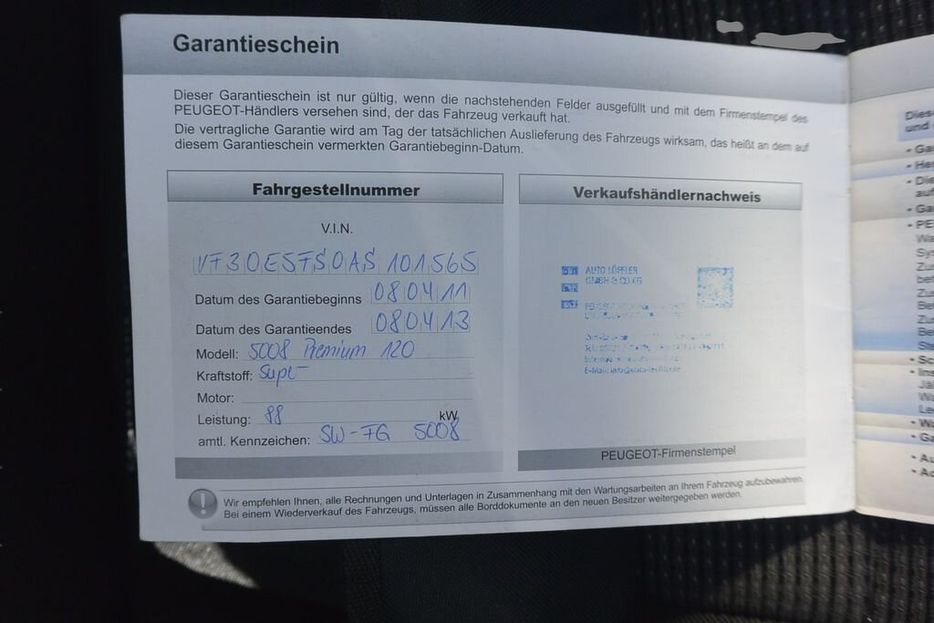 Peugeot 5008 MPV 1,6 l 88 kw