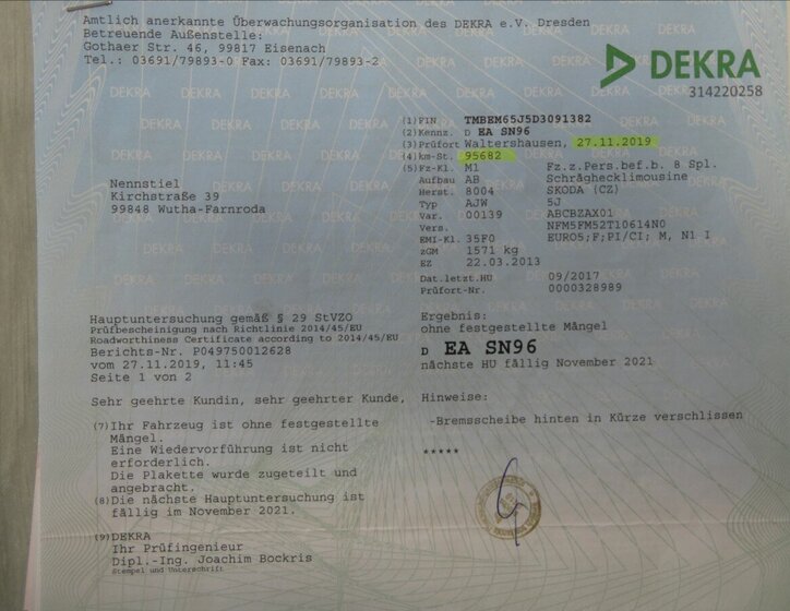 Škoda Fabia Hatchback 1,2 l 63 kw