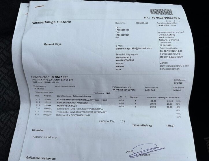 Jaguar X-Type Sedan 2,1 l 115 kw