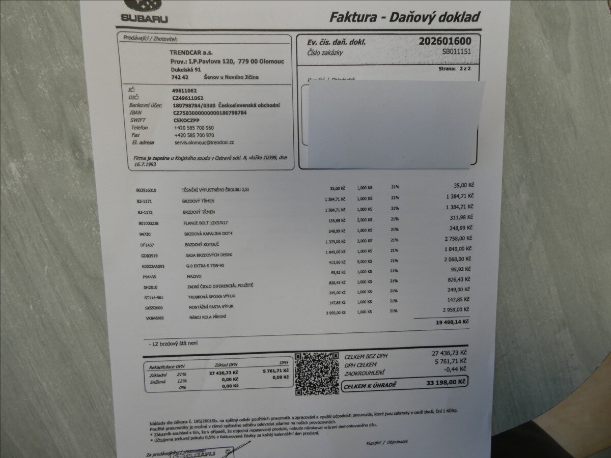 Subaru Forester SUV / Terénní 2,0 l 110 kw