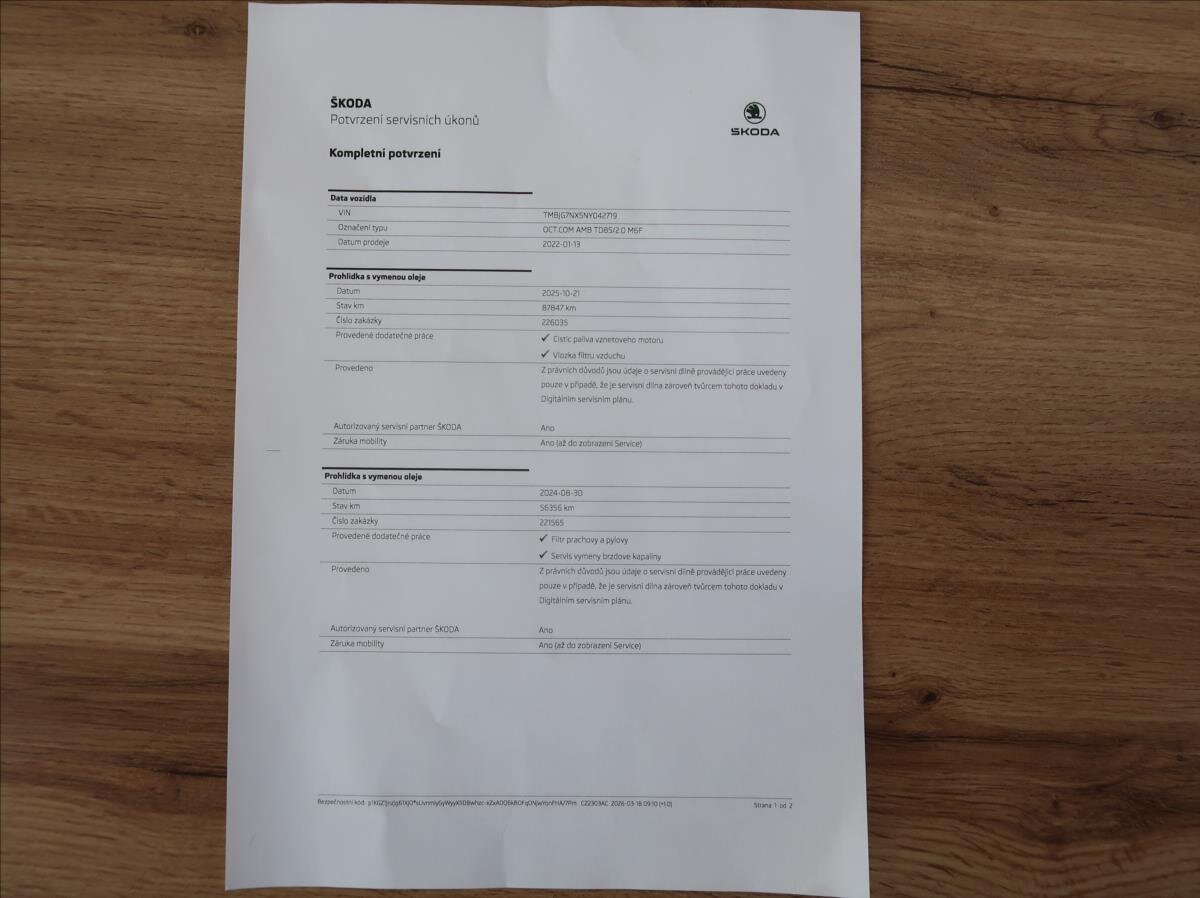 Škoda Octavia Kombi 2,0 l 85 kw