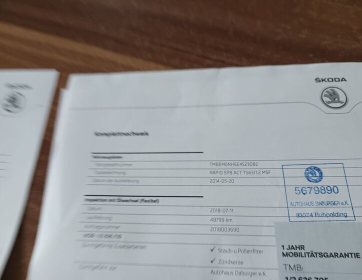 Škoda Rapid Hatchback 1,2 l 63 kw