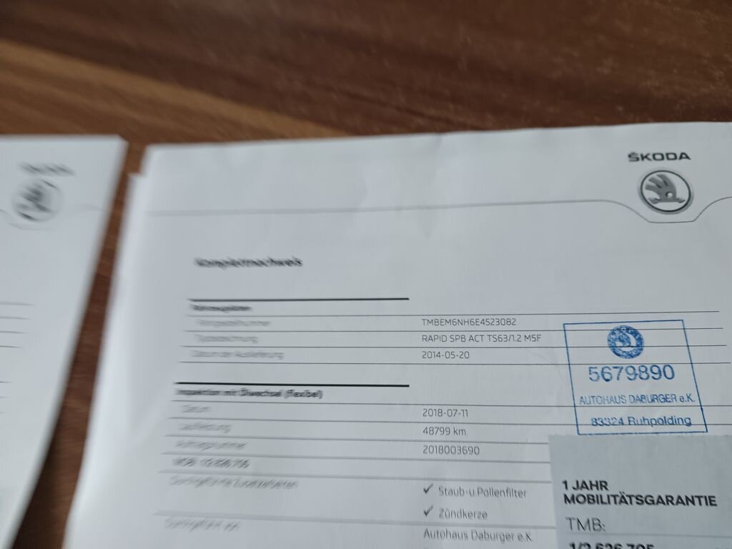 Škoda Rapid Hatchback 1,2 l 63 kw