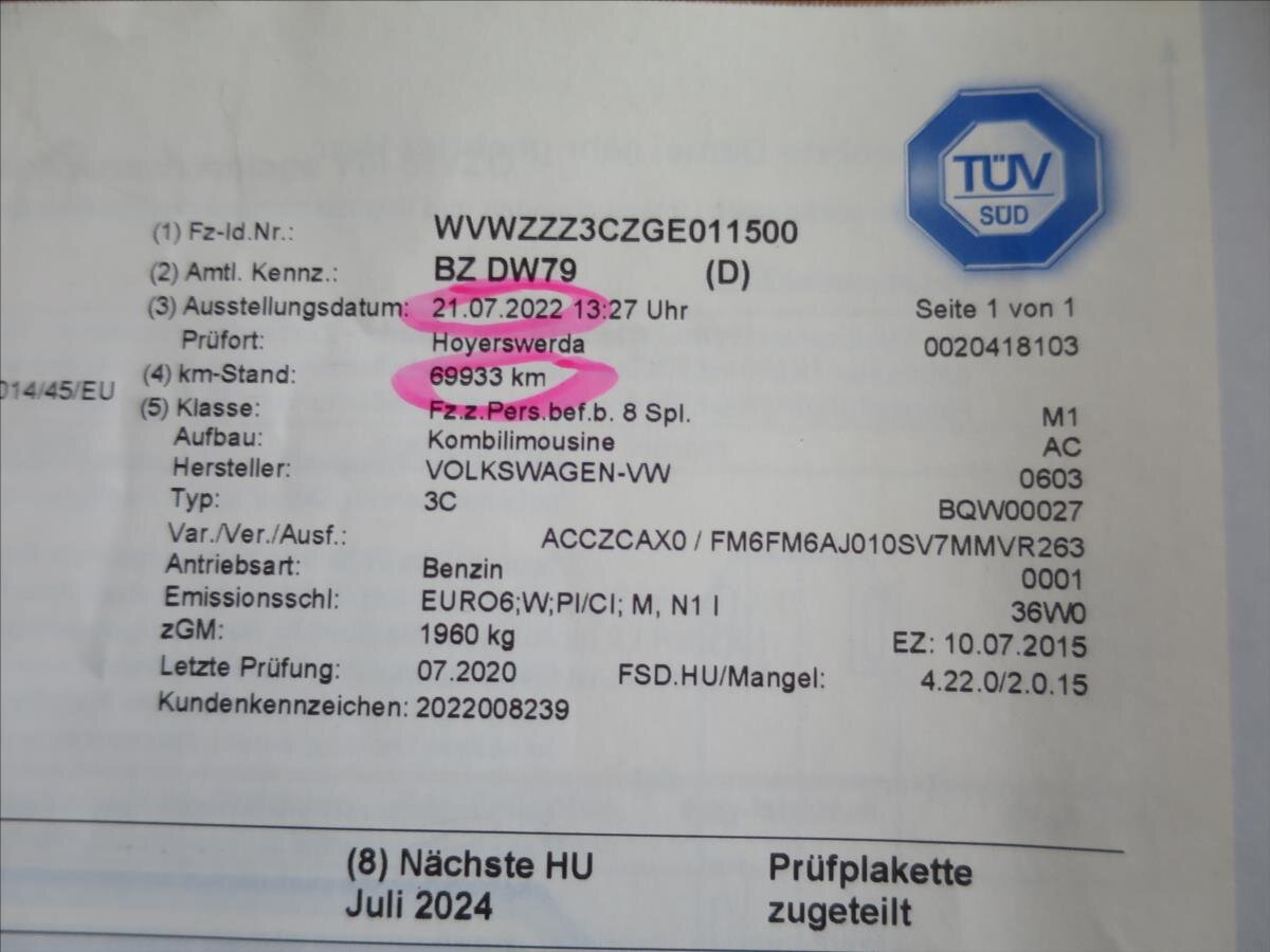 Volkswagen Passat Kombi 1,4 l 92 kw