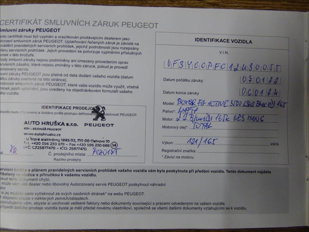 Peugeot Boxer Ostatní 2,2 l 121 kw