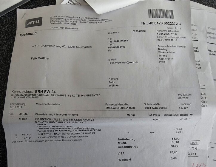 Škoda Rapid Hatchback 1,2 l 66 kw