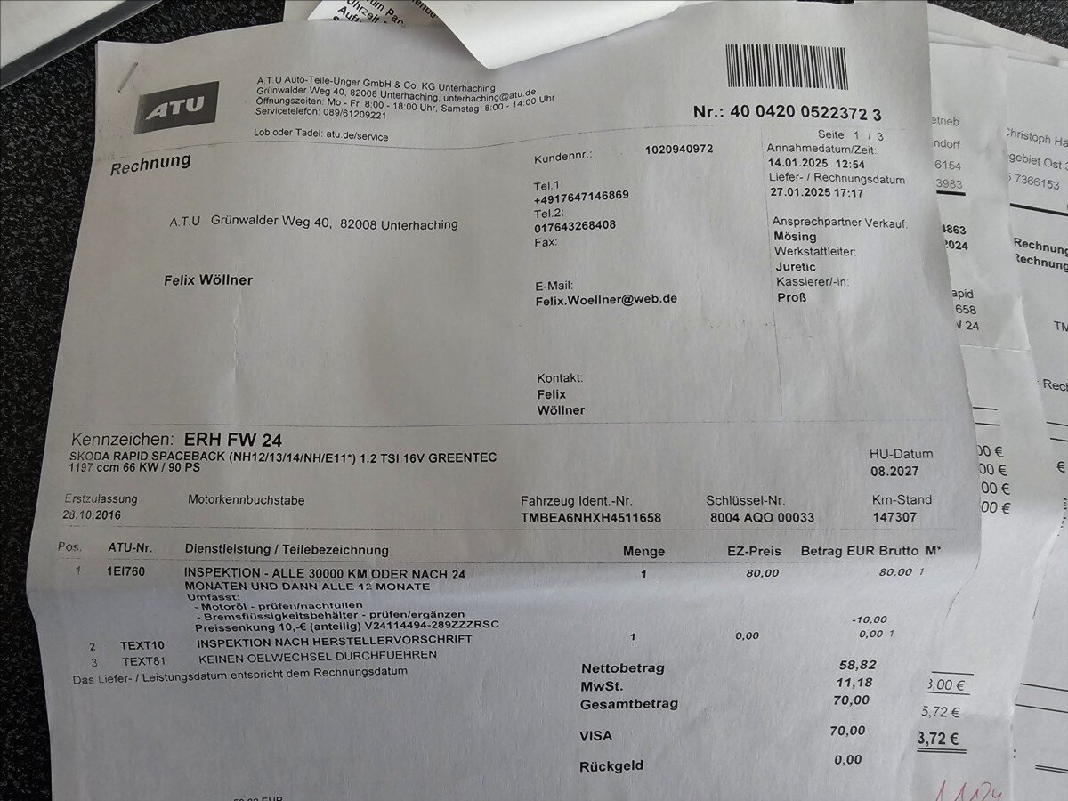 Škoda Rapid Hatchback 1,2 l 66 kw