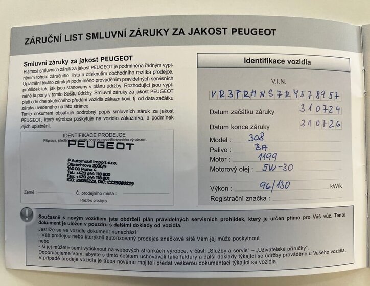 Peugeot 308 Kombi 1,2 l 96 kw
