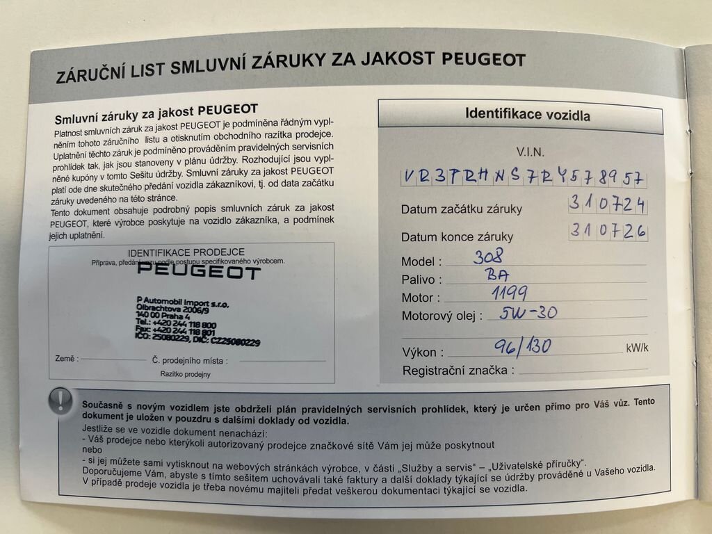 Peugeot 308 Kombi 1,2 l 96 kw