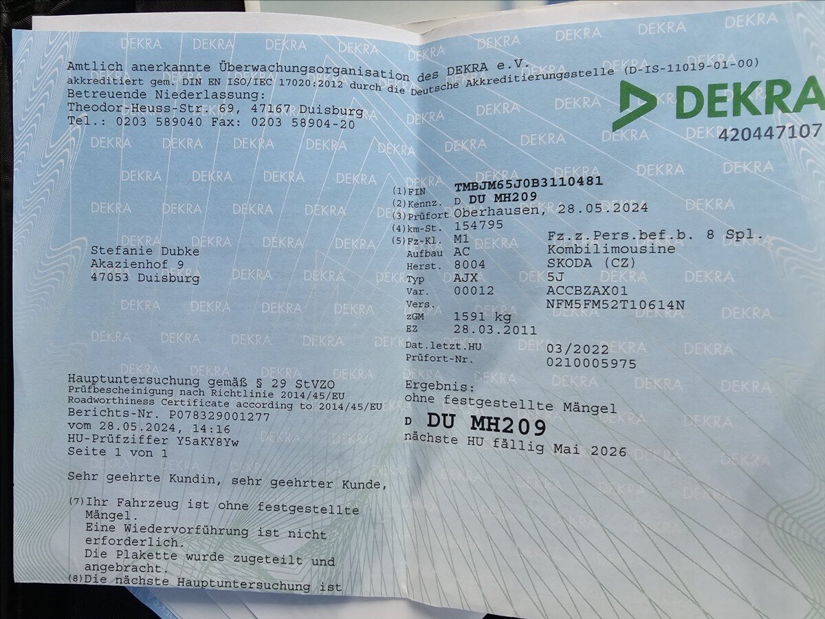 Škoda Fabia Kombi 1,2 l 63 kw