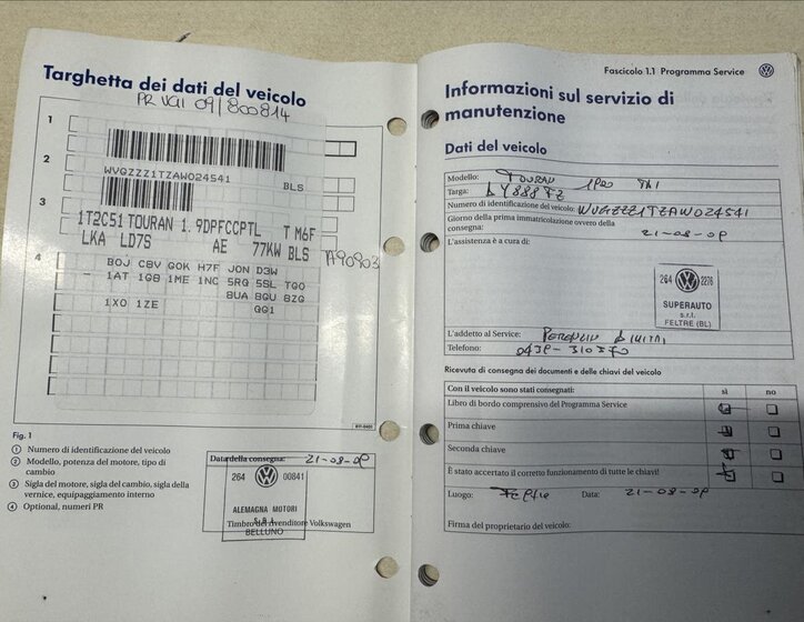 Volkswagen Touran MPV 1,9 l 77 kw