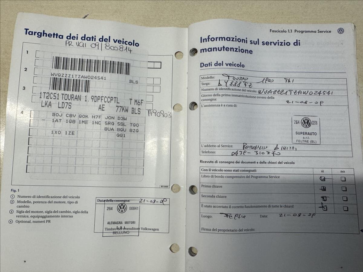 Volkswagen Touran MPV 1,9 l 77 kw