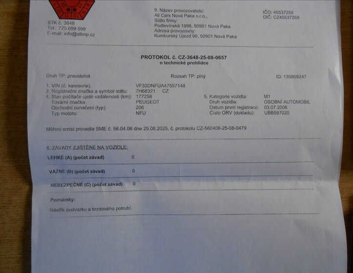 Peugeot 206 Kabriolet 1,6 l 80 kw