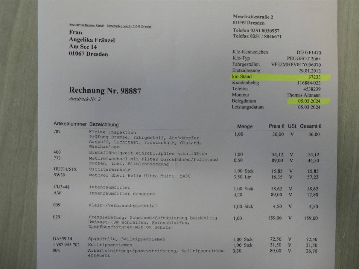 Peugeot 206 Hatchback 1,1 l 44 kw