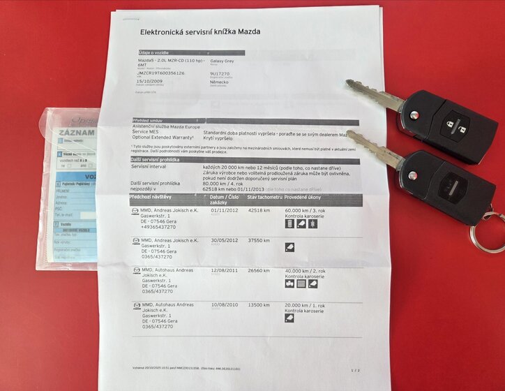 Mazda 5 MPV 2,0 l 81 kw