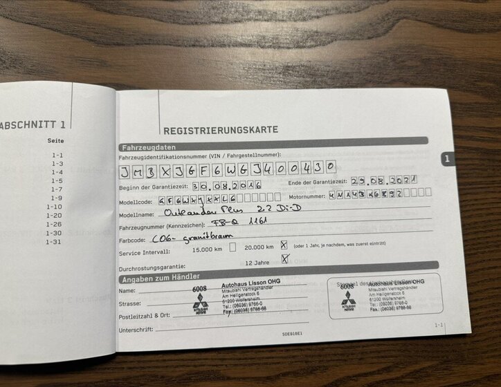 Mitsubishi Outlander SUV / Terénní 2,3 l 110 kw