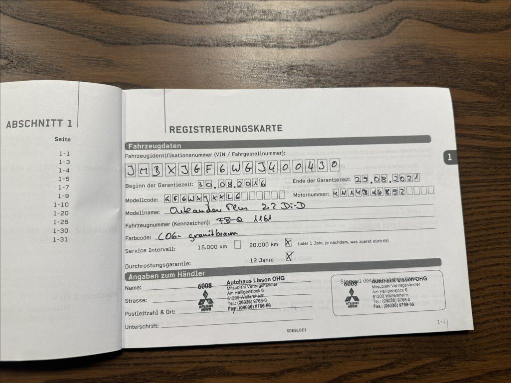 Mitsubishi Outlander SUV / Terénní 2,3 l 110 kw