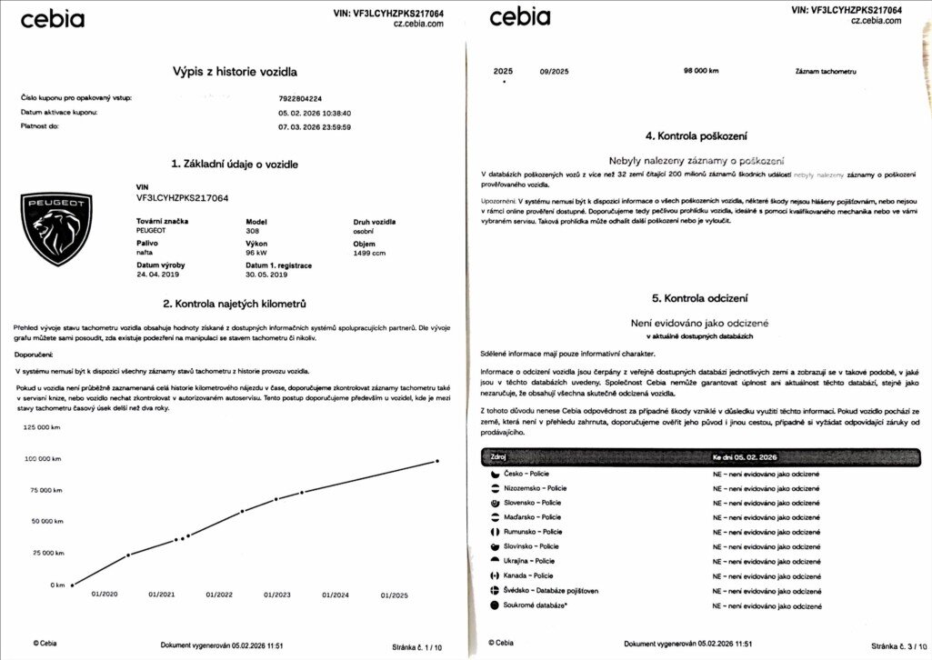Peugeot 308 Kombi 1,5 l 96 kw