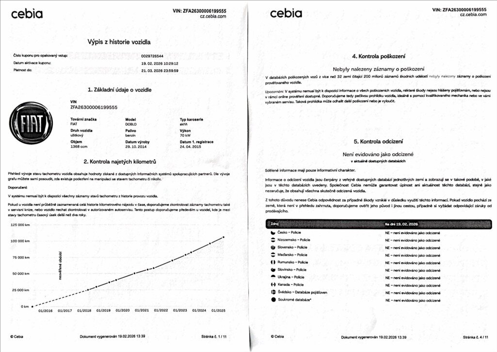 Fiat Dobló cargo Skříň 1,4 l 70 kw