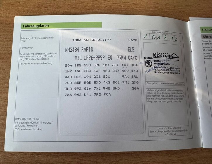 Škoda Rapid Sedan / Limuzína 1,6 l 77 kw