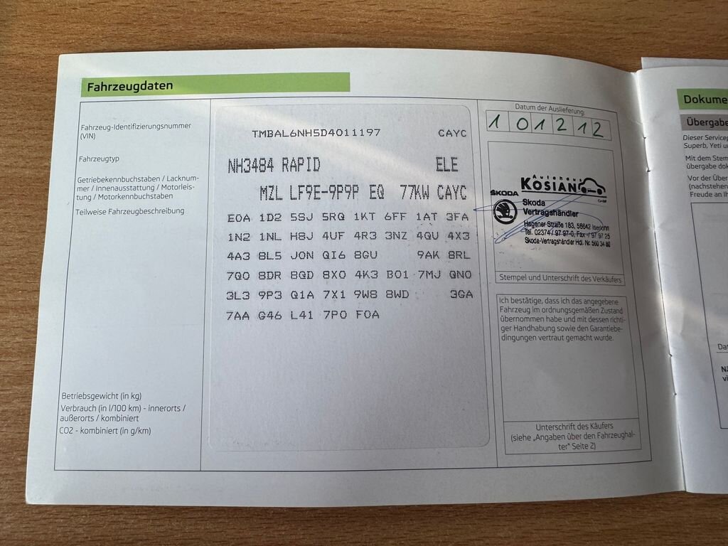 Škoda Rapid Sedan / Limuzína 1,6 l 77 kw