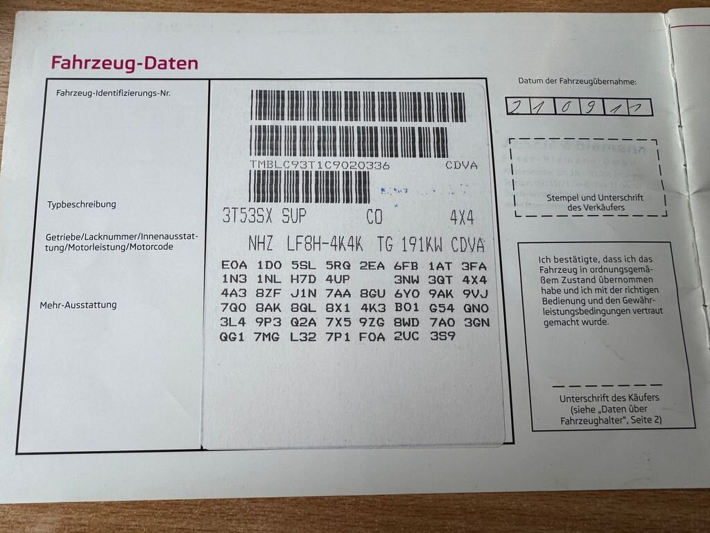 Škoda Superb Kombi 3,6 l 191 kw