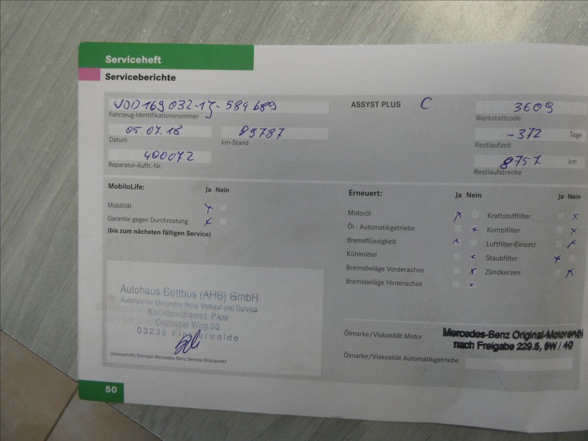 Mercedes-Benz Třídy A Hatchback 1,7 l 85 kw