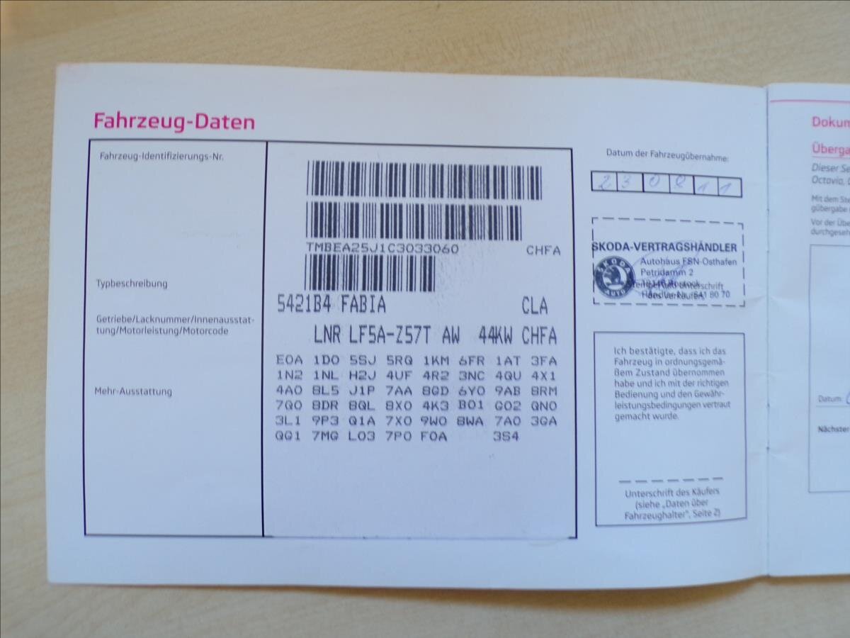 Škoda Fabia Hatchback 1,2 l 44 kw