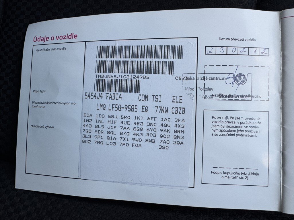 Škoda Fabia Kombi 1,2 l 77 kw