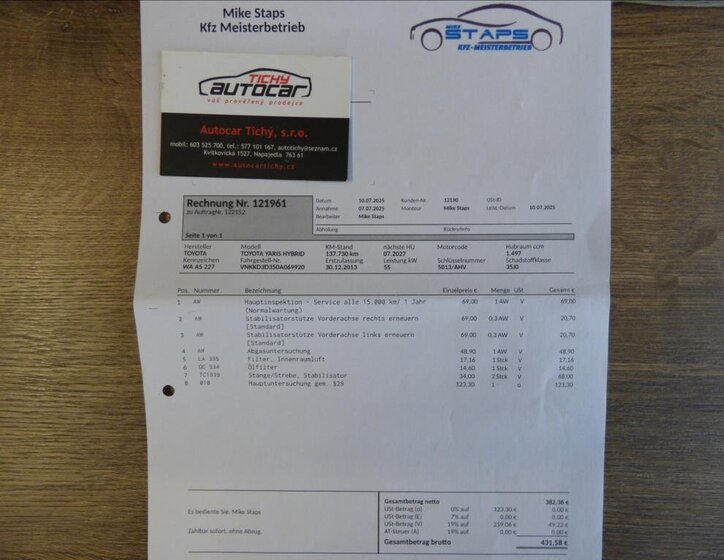 Toyota Yaris Hatchback 1,5 l 55 kw