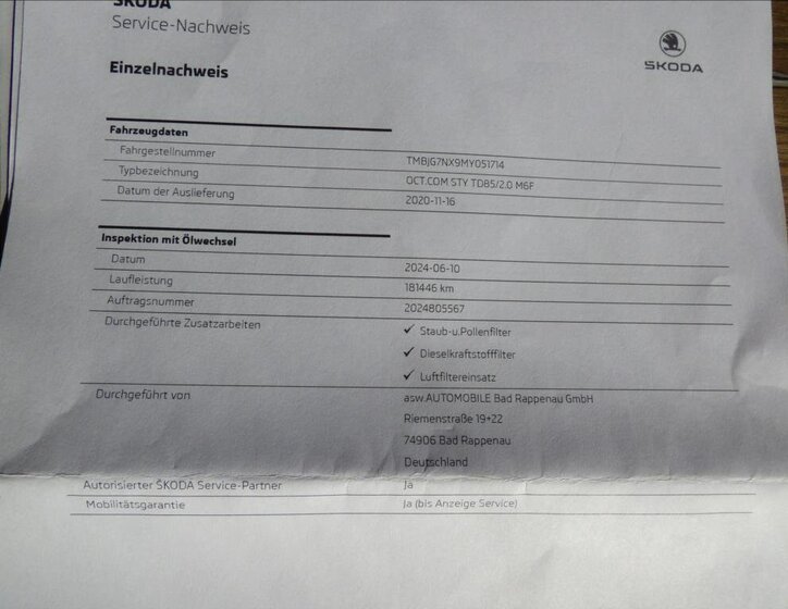 Škoda Octavia Kombi 2,0 l 85 kw